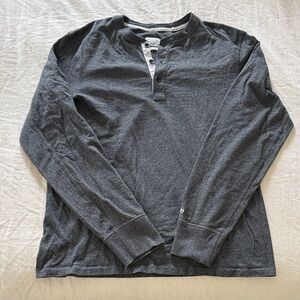 Rag & Bone Standard Issue Charcoal Gray Long Sleeve Henley